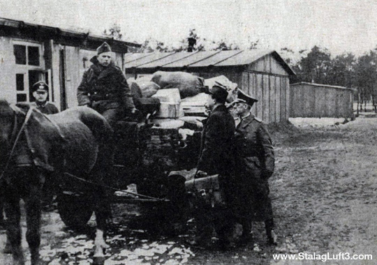 Mail and parcel deliveries to Stalag Luft III were made by a horse and wagon