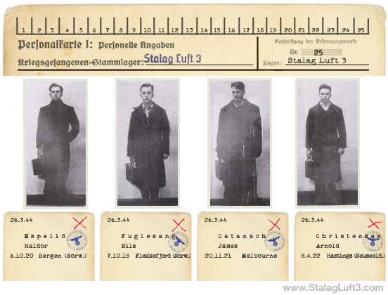 The files of the captured POWs with their fates marked by Nebe